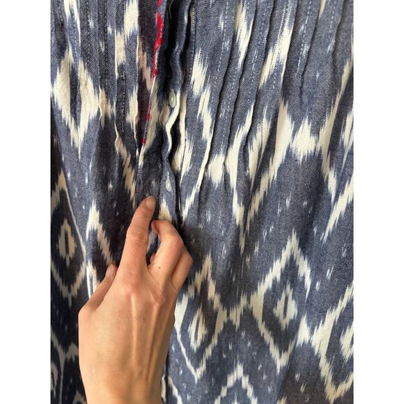 Sundance Isabel Ikat Button Front Shirt Dress Small Petite - Picture 7 of 11
